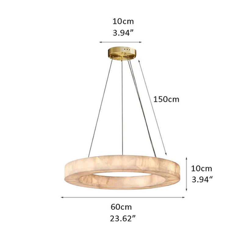 Vintage Rivage Round Calcite Alabaster Chandelier Collection Wide 31" 40" for foyer decor