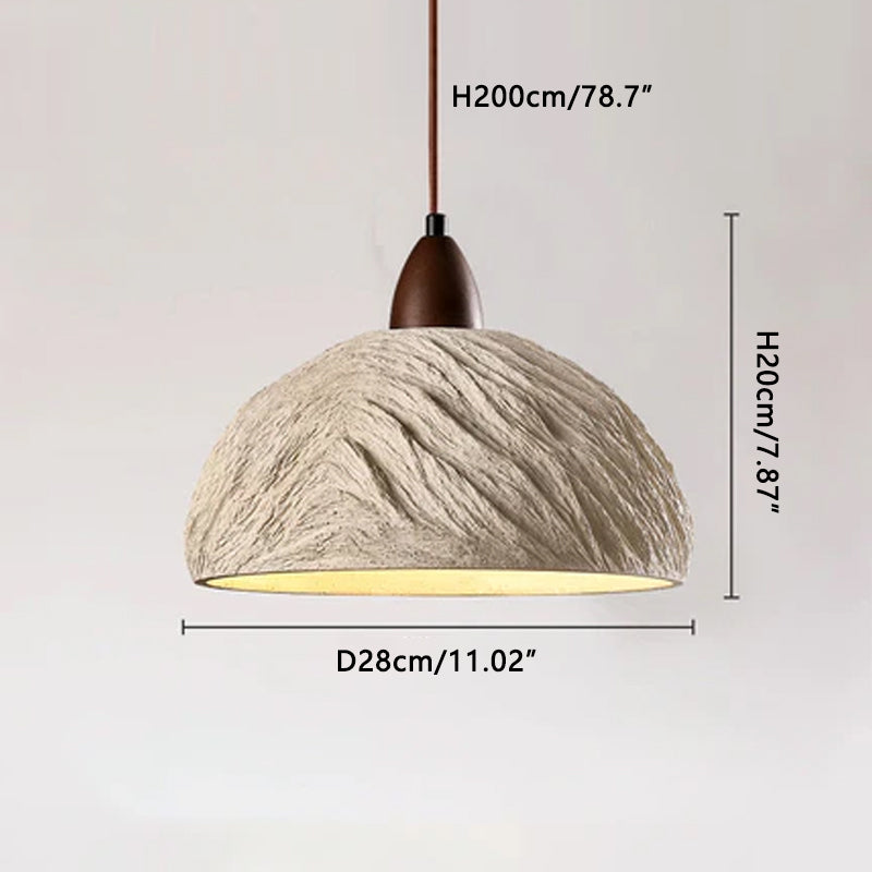 Cement Pendant Lamp Dark Wood Dia 28 cm x H 20 cm ∅ 11.02″ x H 7.87″
