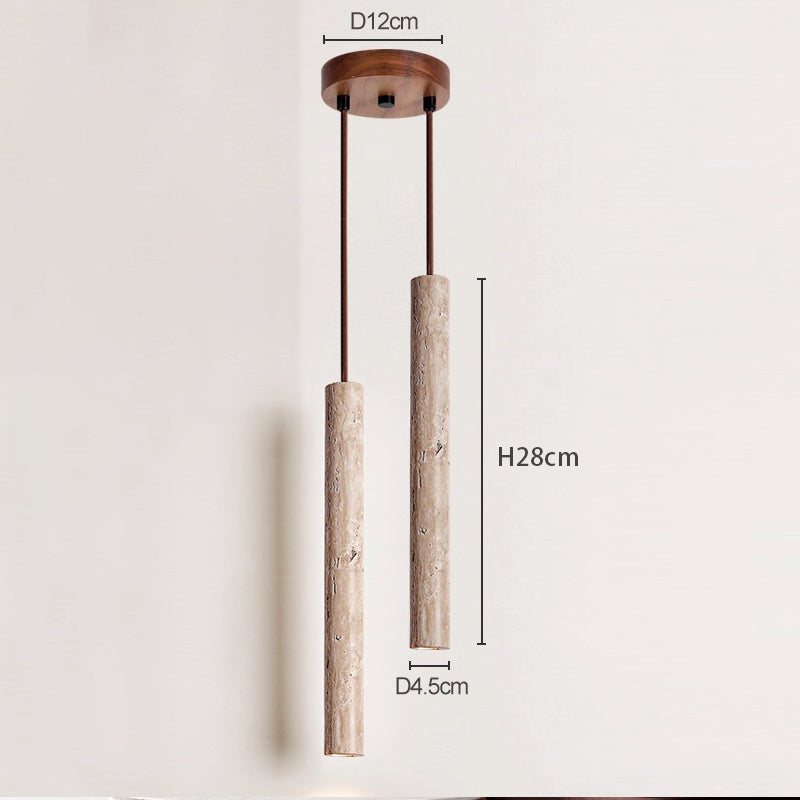 Marble kitchen island decorative pendant light for clothing stores Walnut wood color 2Heads H11.02"