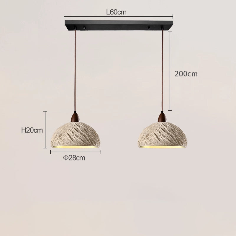 Cement Hanging Lamp Retro Restaurant Pendant Light Tea Room Art Bedside Corridor Pendant Lights Walnut wood color D11" 2 Heads