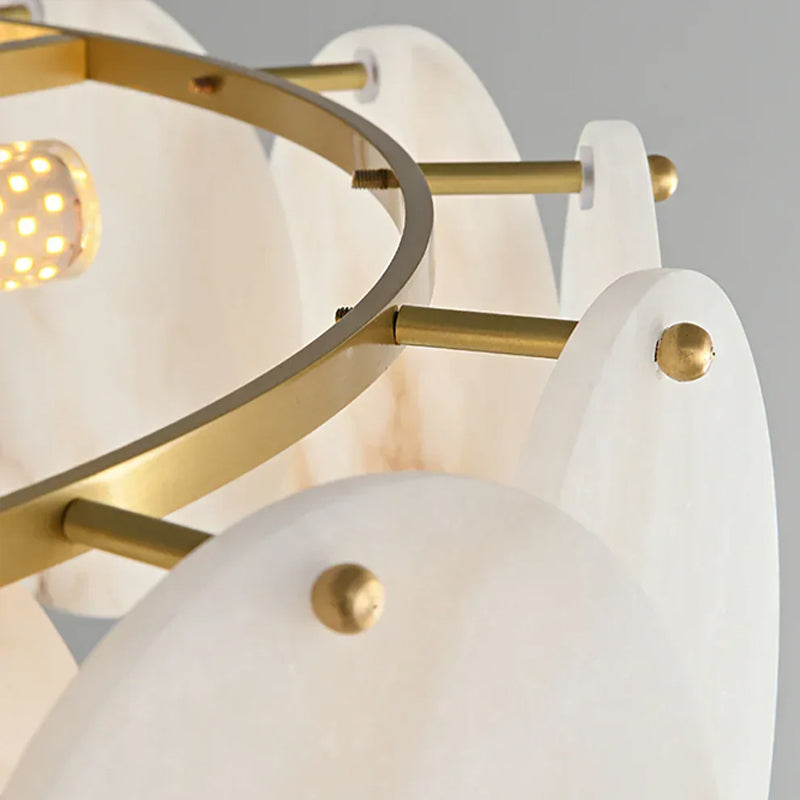 Alabaster Multi-Layer Brass Chandelier