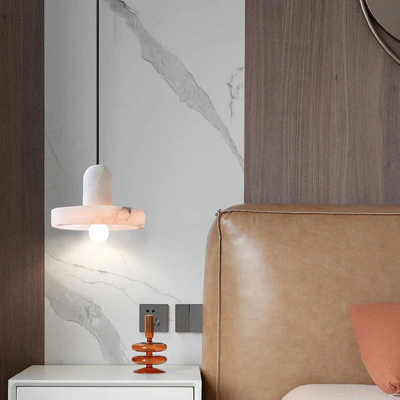 White Alabaster Kitchen Island Pendant Lamp Dia 8Dia 5.9” Height 1-bulb