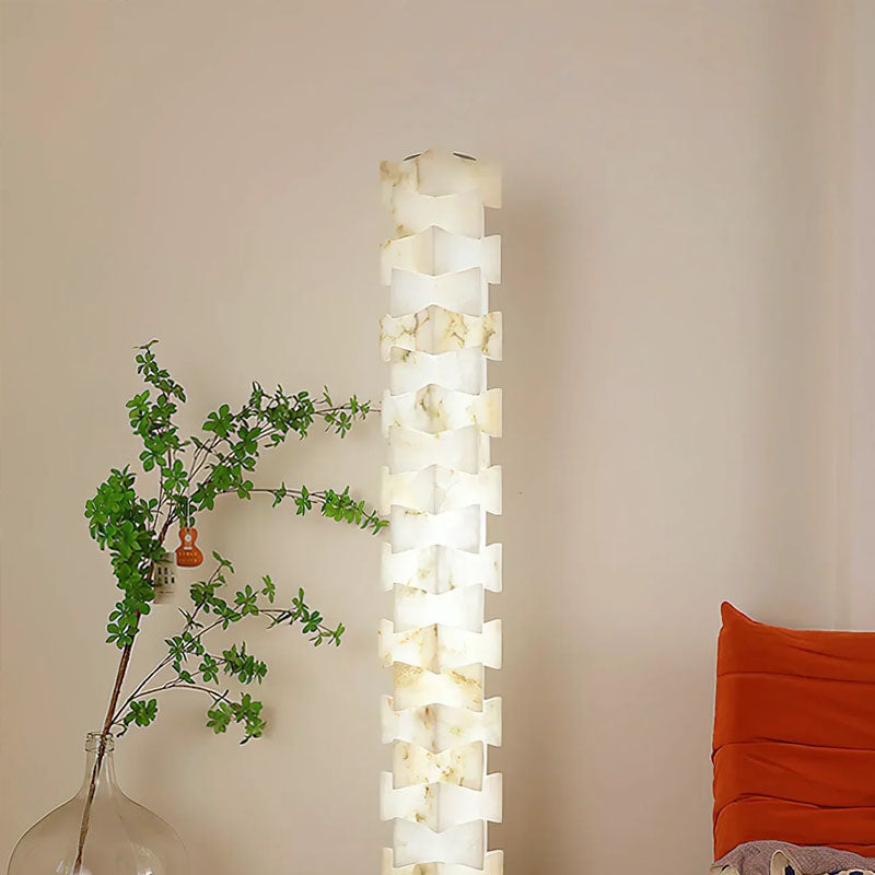 Irregularly Shaped AAlabaster Floor Lamp