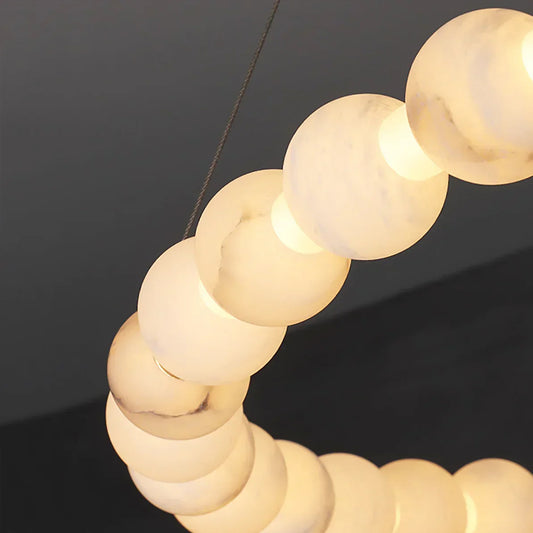 Pearl Alabaster Necklace Round Chandelier