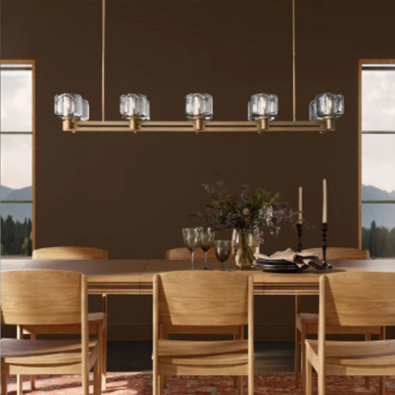 6/12 Light Candle Style Traditional Chandelier with Crystal Accents fordining room table