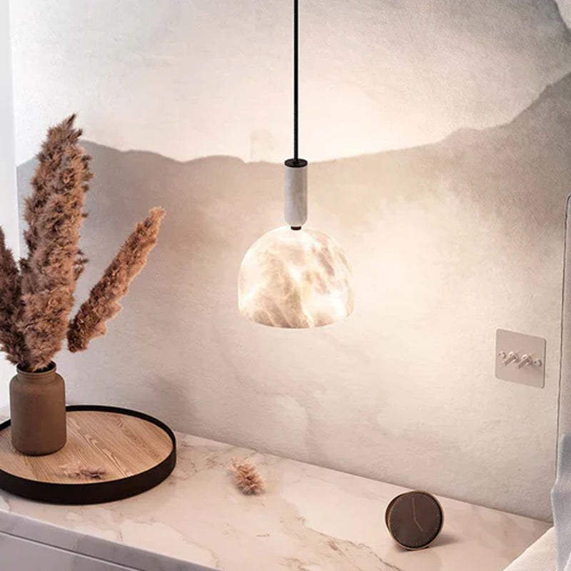Postmodern LED White Spanish Marble Shadow for kitchen pendant light fixtures
