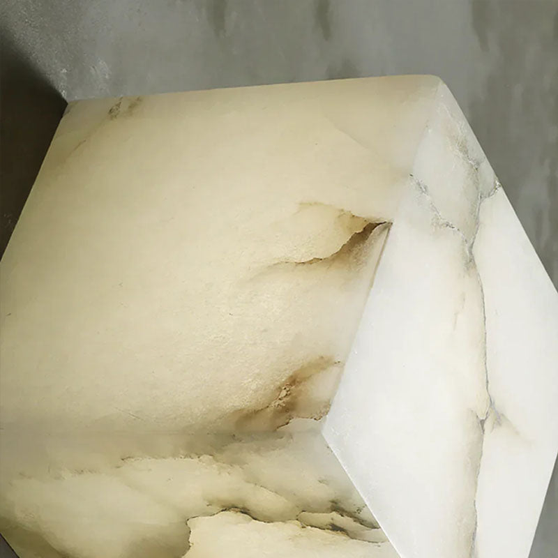 Modern Cube Square Alabaster Wall Sconce