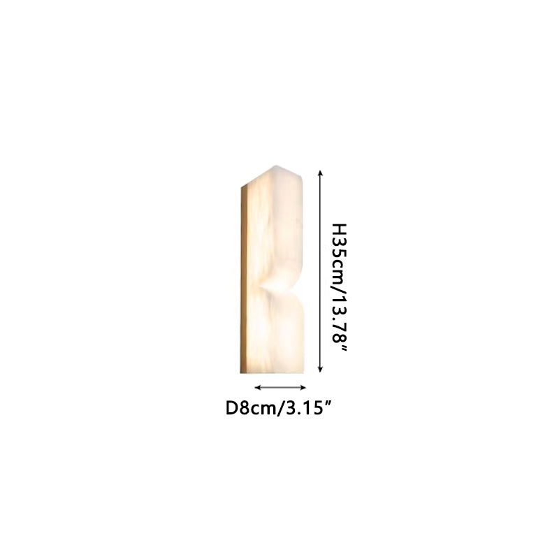 Rectangular Alabaster Essence Wall Sconce – NnahuajuLighting Brass H13.78"