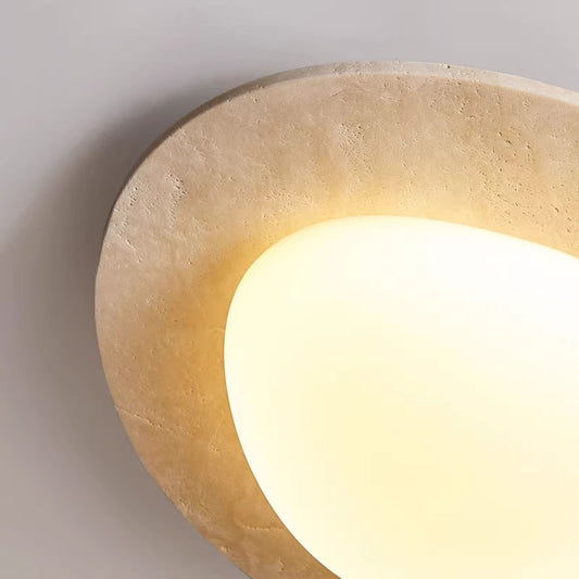 Oval Travertine Ceiling Light
