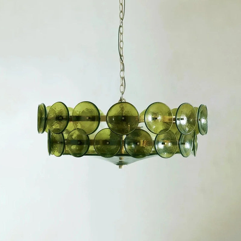 Modern Glass Chandelier Green