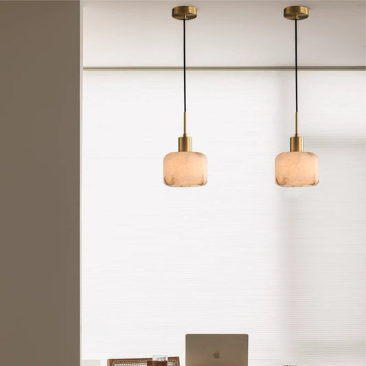 All Brass Alabaster Pendant Lamp