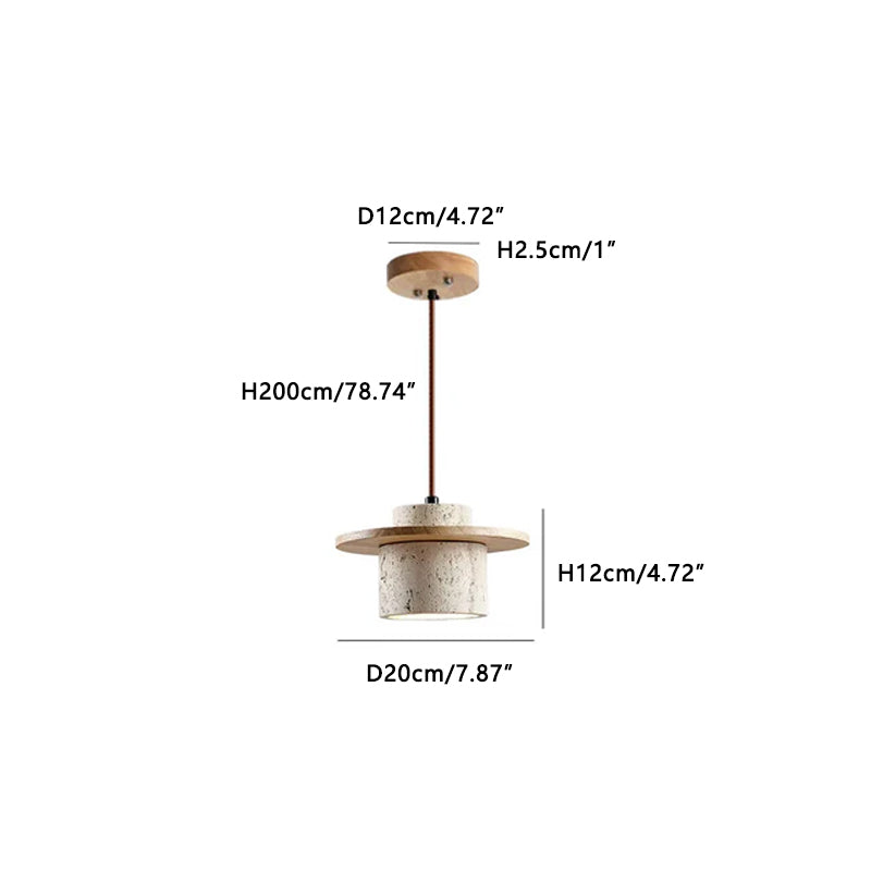 Modern Natural Stone Shade Fixture Light wood Dia 20 cm x H 12 cm ∅ 7.87″ x H 4.72″