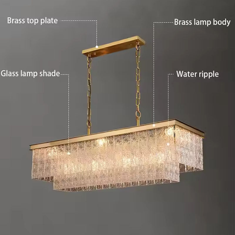 Modern Glass Dining room Chandelier D33.4"