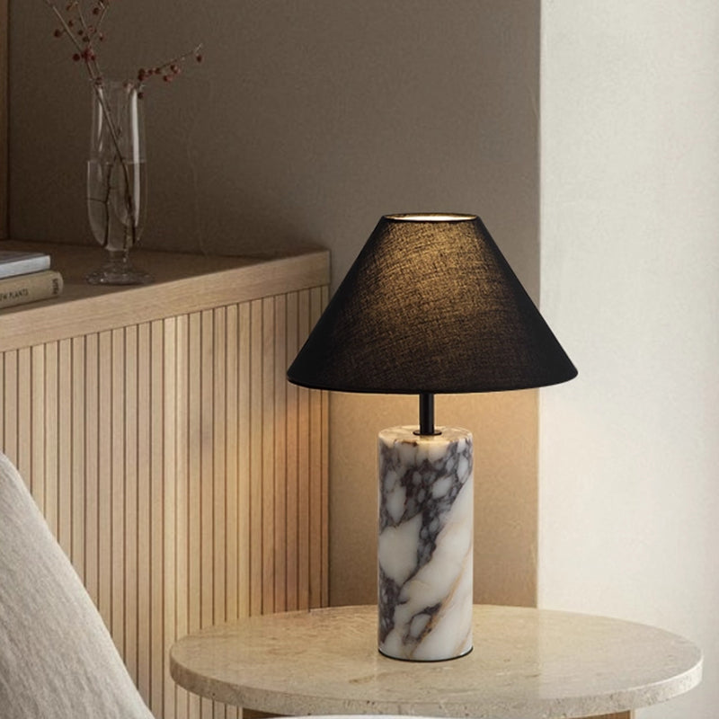 Marble Table Lamp Balck Lampshade