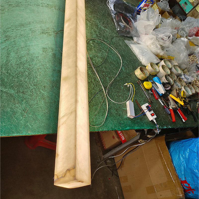 Long Strip Alabaster Chandelier
