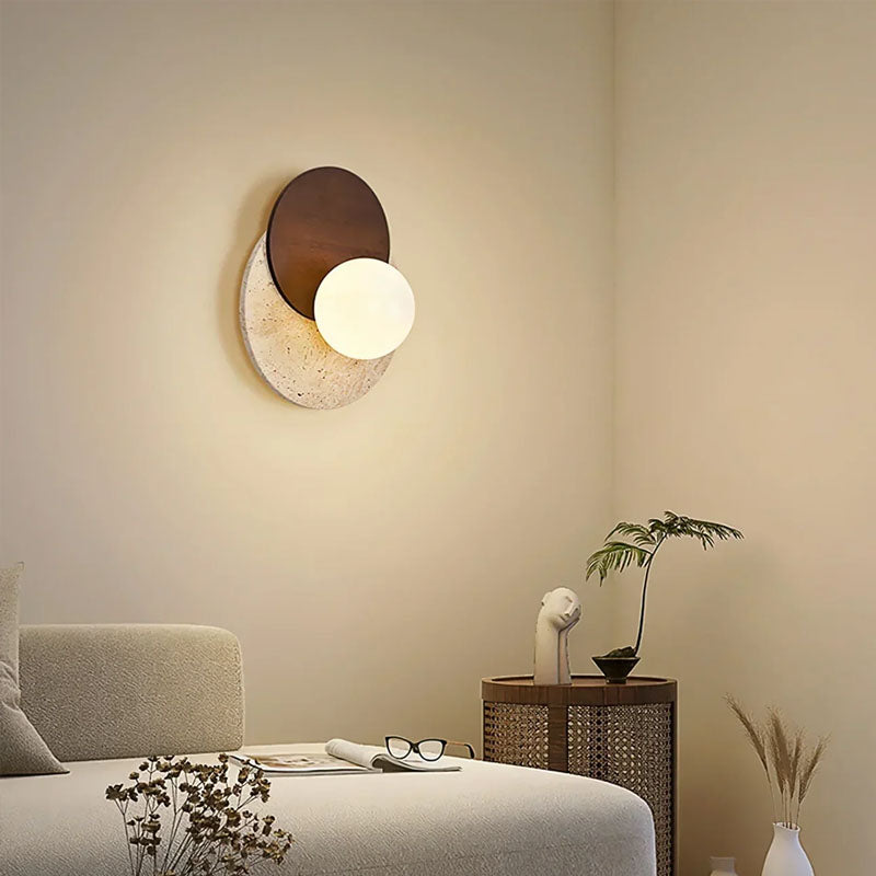 Lunar Eclipse Travertine Wall Lamp