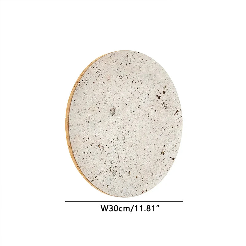 Round Natural Travertine Wall Lamp Beige Dia 30 cm x H 30 cm ∅ 11.81″ x H 11.81″