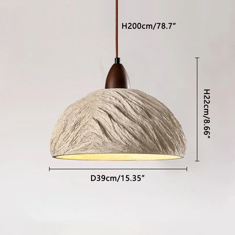Cement Pendant Lamp Dark Wood Dia 39 cm x H 22 cm ∅ 15.35″ x H 8.66″