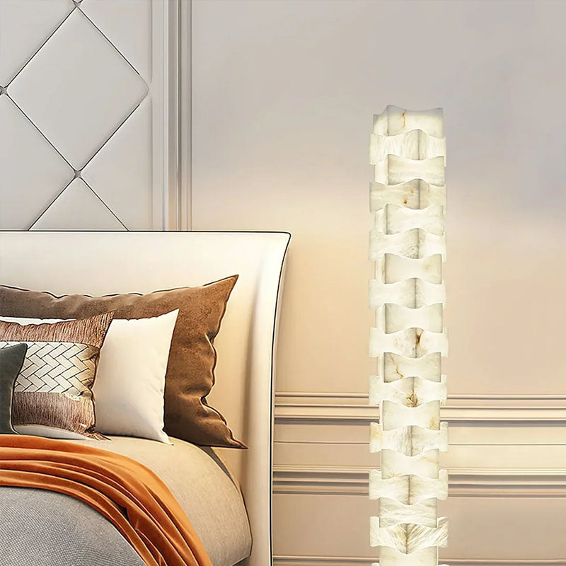 Irregularly Shaped AAlabaster Floor Lamp