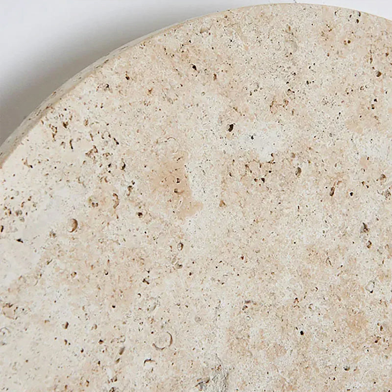 Round Natural Travertine Wall Lamp