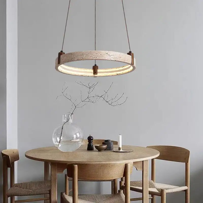 Huangdongshi Circular Pendant Light for Dining Room and Living Room (D21.6")