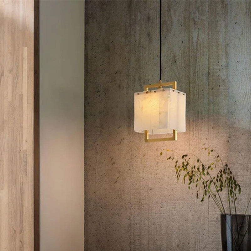 Elegant Cluster Alabaster Dome Suspension Light Lacquered Burnished Brass for hallway