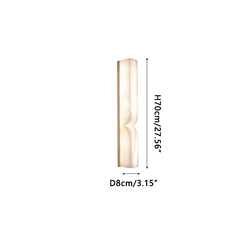 Rectangular Alabaster Essence Wall Sconce – NnahuajuLighting Brass H27.56"