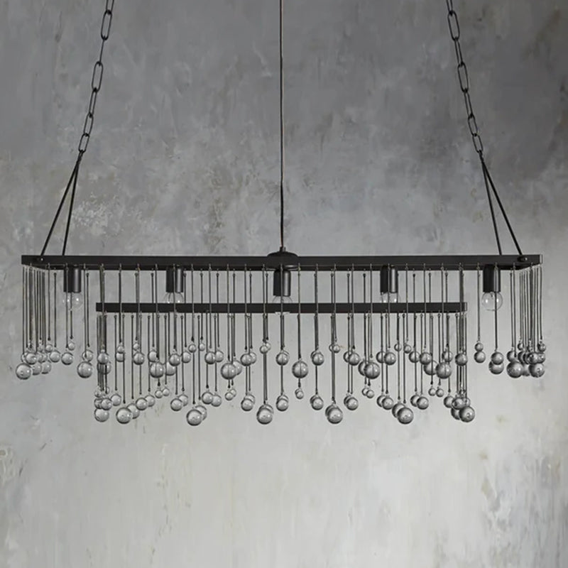 Aubrey Crystal Ball Rectangular Chandelier 47'' 60''