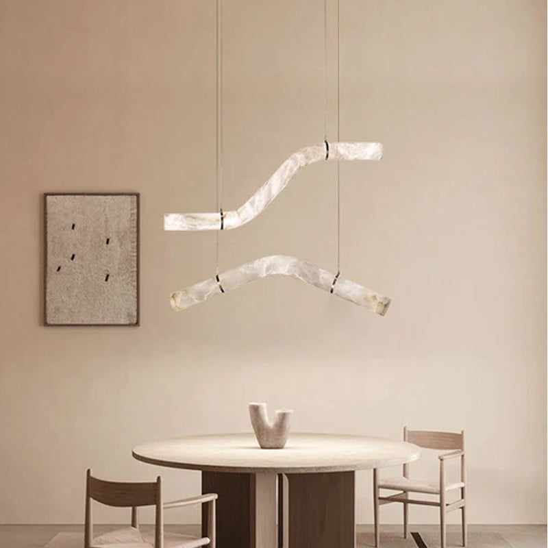 Minimalist Long Cord Ceiling Pendant Alabaster Lighting | 120/150cm Length