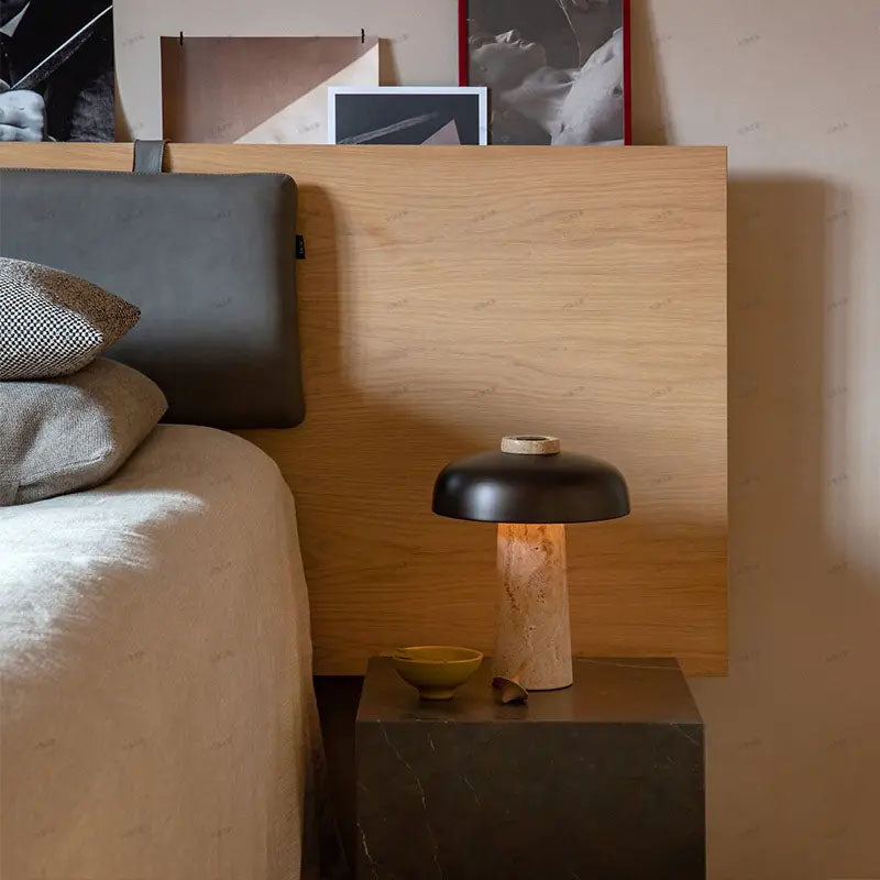 Natural Travertine Nordic Design Wabi Sabi Style Bedroom Table Lamp
