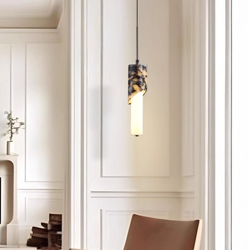 Adjustable linear marble chandelier