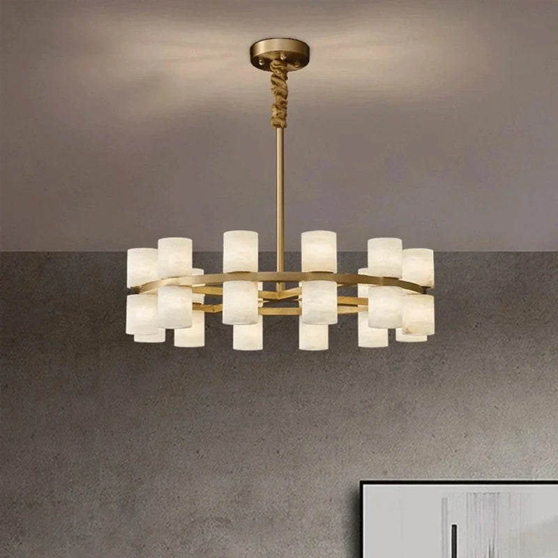 Luxury Alabaster Chandelier D39.4“