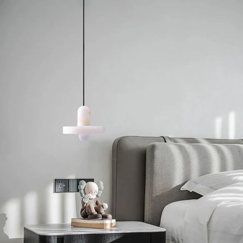 White Alabaster Kitchen Island Pendant Lamp Dia 8Dia 5.9” Height 1-bulb