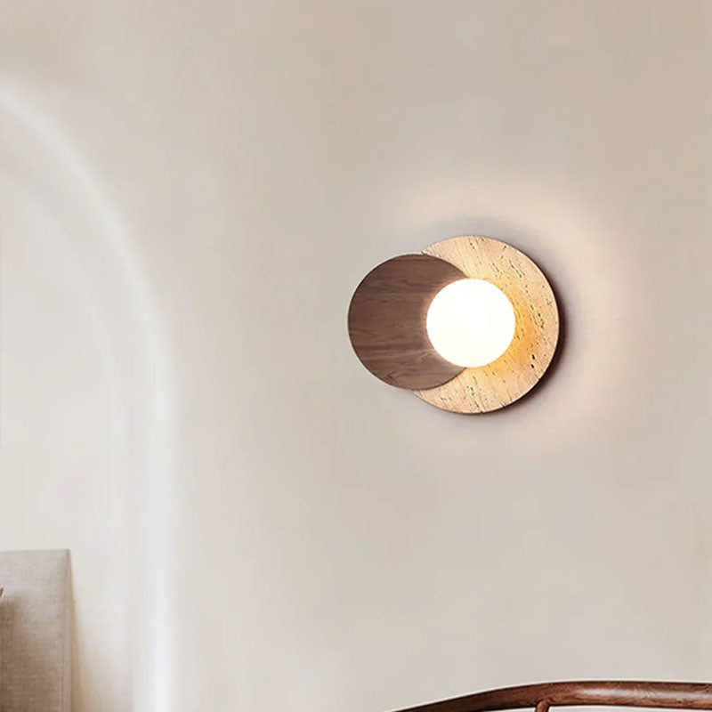 Lunar Eclipse Travertine Wall Lamp