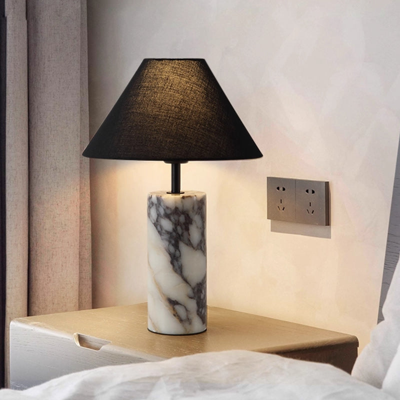 Marble Table Lamp Balck Lampshade