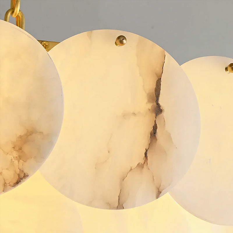 Alabaster Multi-Layer Brass Chandelier