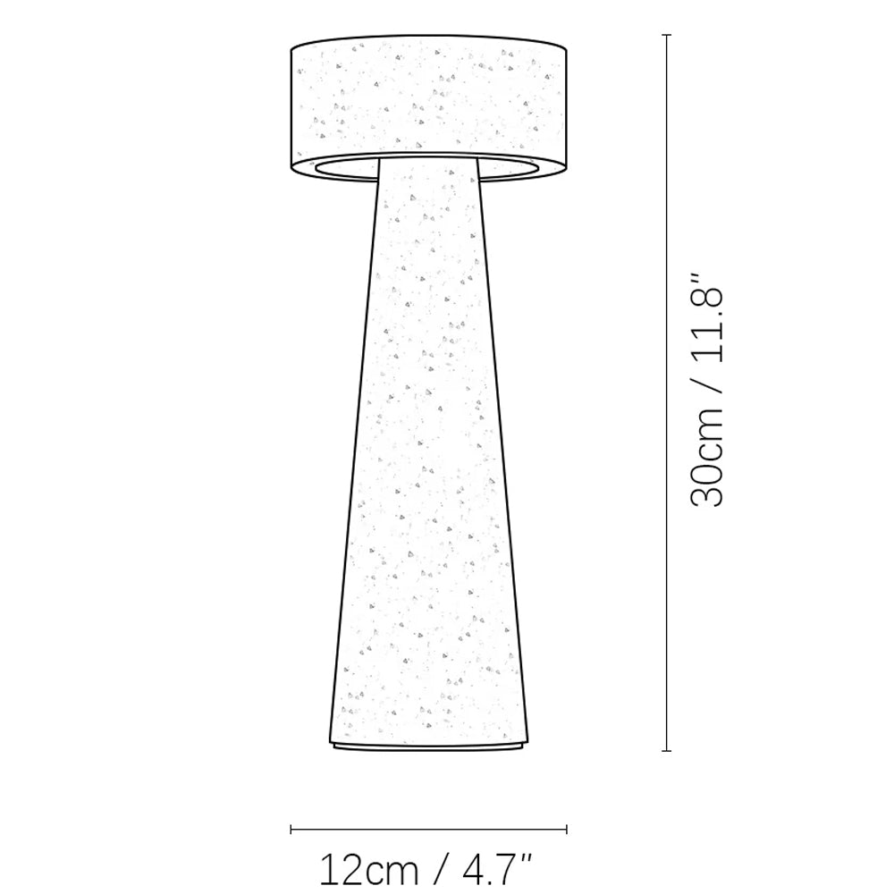 Travertine Kiwa Conical Table Lamp Dia 12cm x H 30cm ∅ 4.7″ x H 11.8″