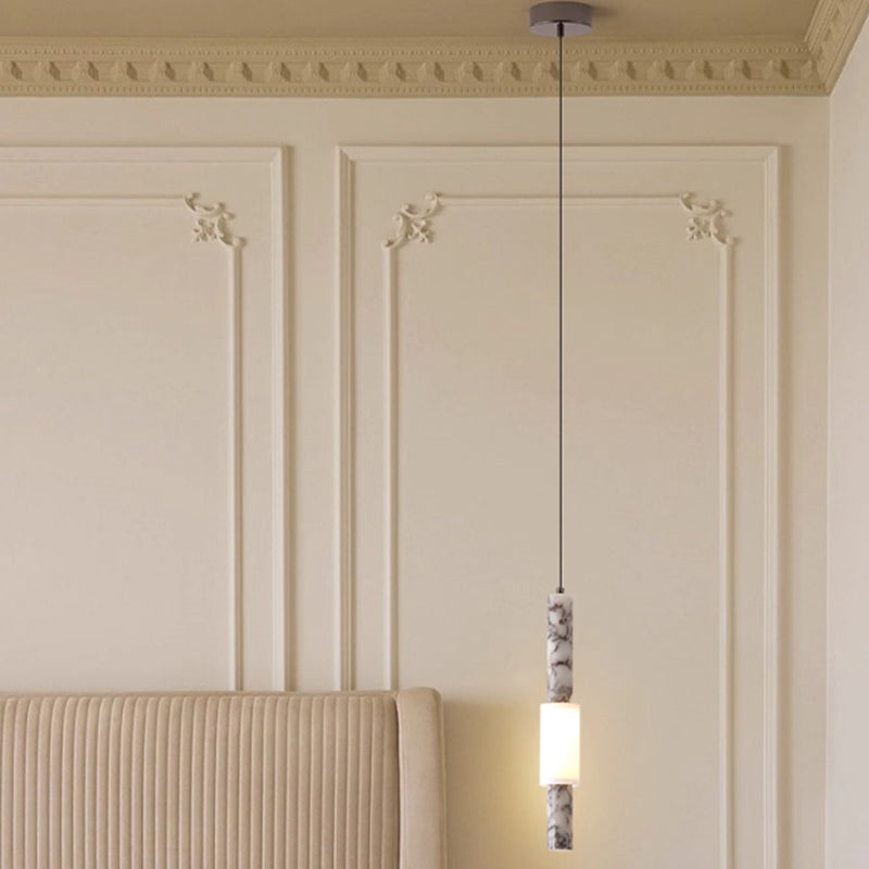 Natural marble bedside pendant lamp