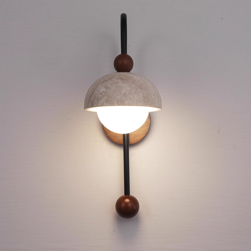 Natural yellow travertine wall lamp for bedroom and hallway lighting