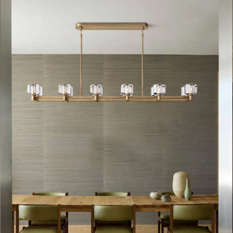 6/12 Light Candle Style Traditional Chandelier with Crystal Accents fordining room table