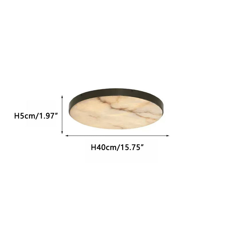 Modern Brass/Black Disc Alabaster Anvers Flush Mount Ceiling Light for Bedroom Black Dia 40cm x H 5cm ∅ 15.75″ x H 1.97″