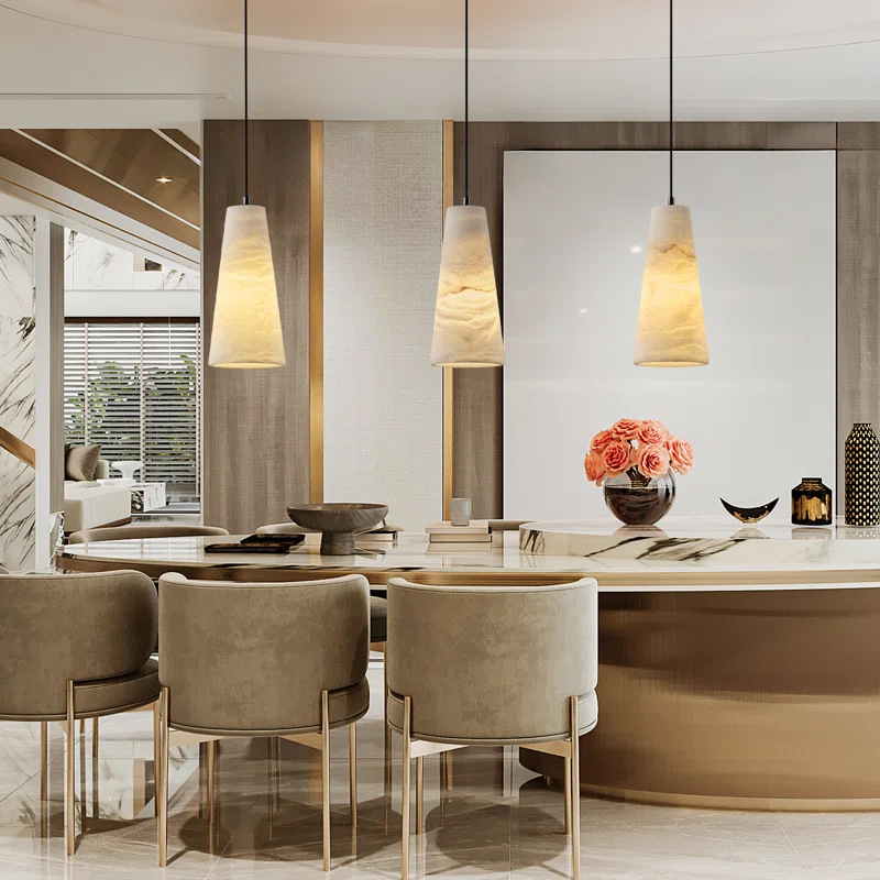 Luxury Pendant Lmap Alabaster Kitchen island Light