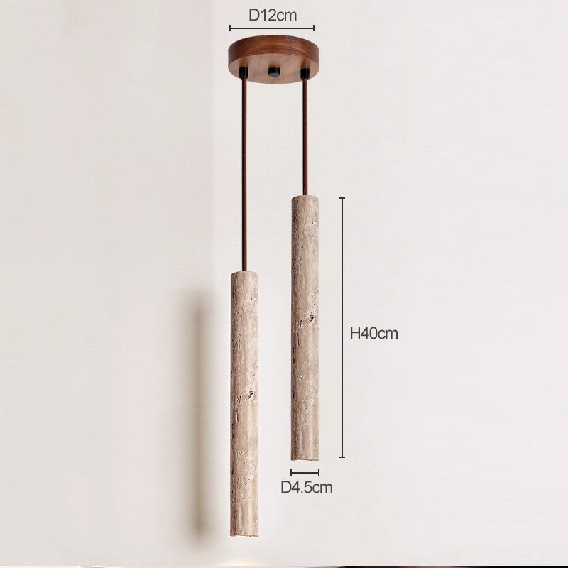 Marble kitchen island decorative pendant light for clothing stores Walnut wood color 2Heads H15.75"