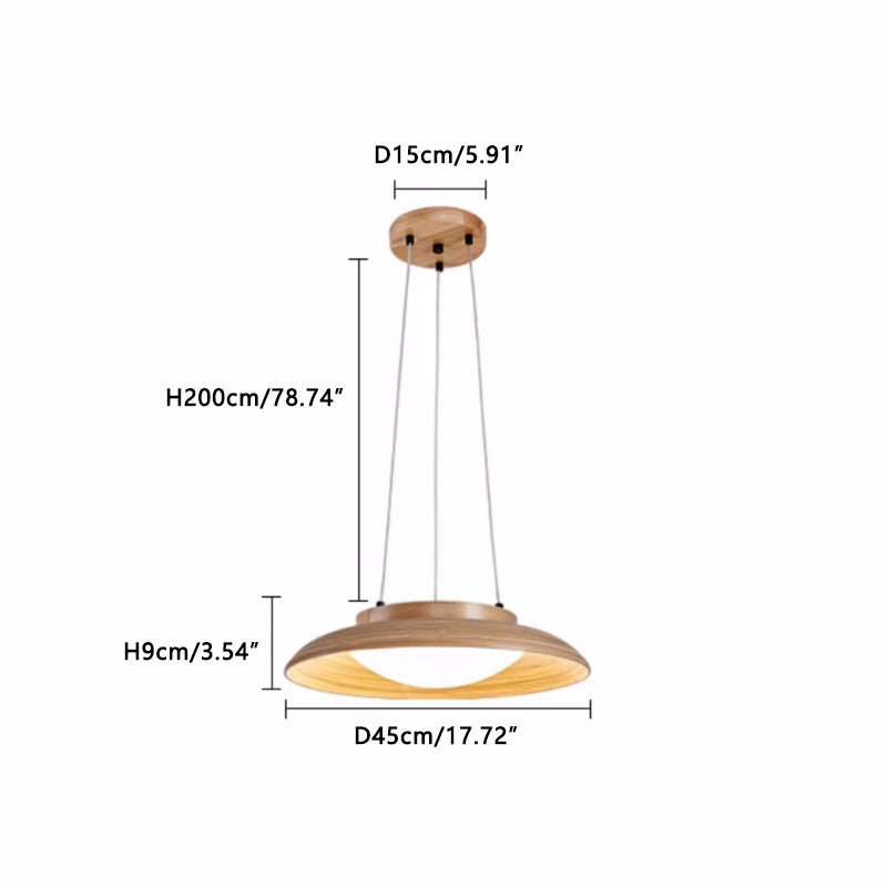 Natural Bamboo Chandelier Light Wood Dia 45 cm x H 9 cm Dia 17.72 x H 3.54 inch
