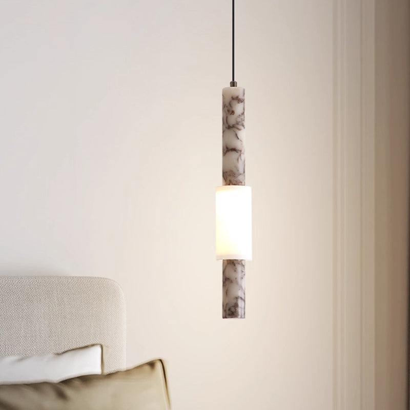 Natural marble bedside pendant lamp