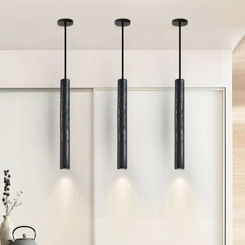 Black natural travertine chandelier