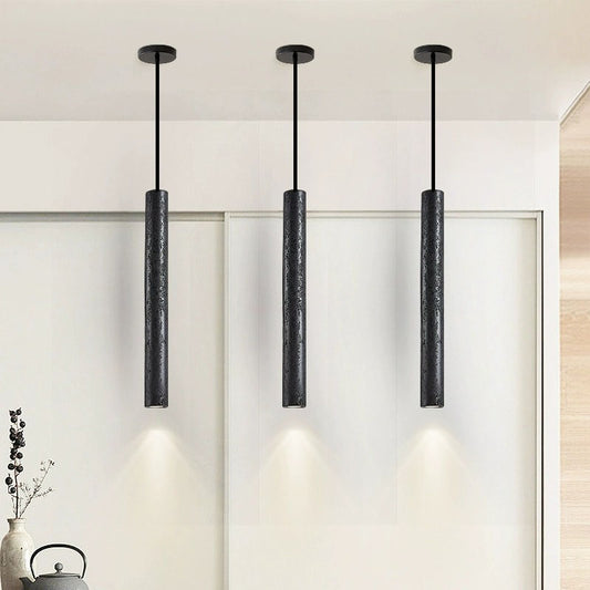 Black natural travertine chandelier