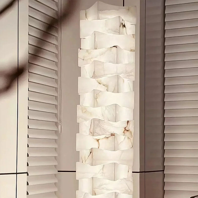 Irregularly Shaped AAlabaster Floor Lamp