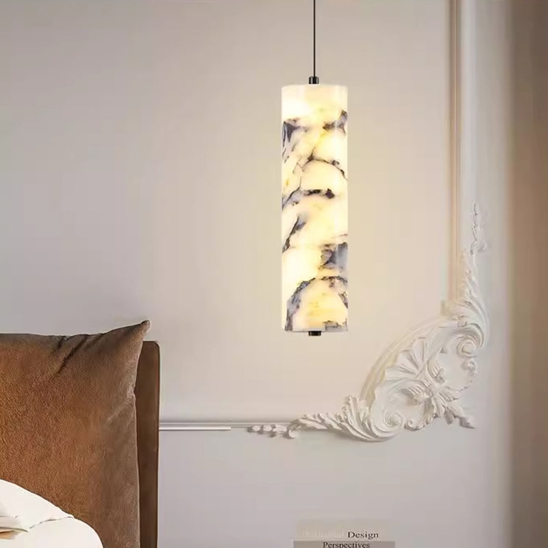Long Translucent Marble Pendant Lamp
