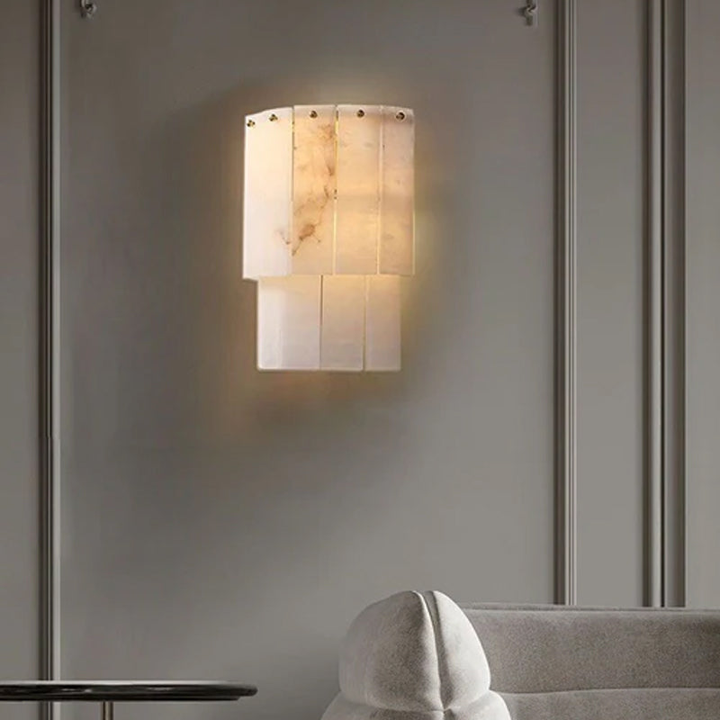 Alabaster Wall lamp in brass for Living room